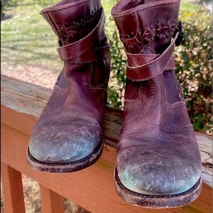 Free people leather distress vintage ankle boots